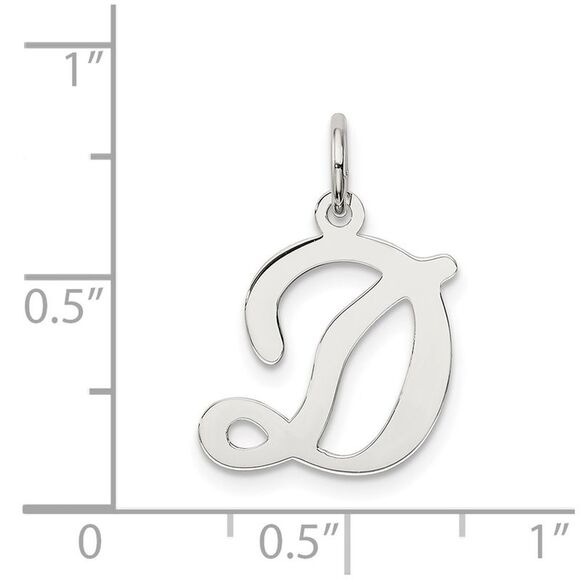 Sterling Silver, Sophia Collection, Small Script Initial D Pendant - Picture 4 of 5
